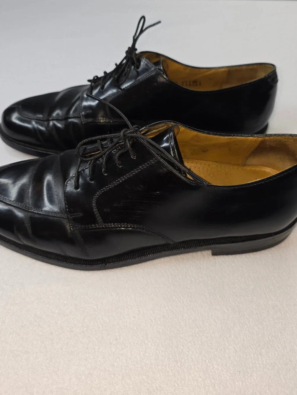 Cole Haan Men' Calhoun Oxfords Black Leather Split Toe Lace Up Size 9.5 Bin BH